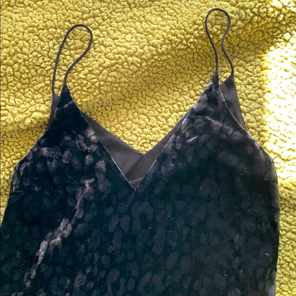 Zara velvet leopard tank